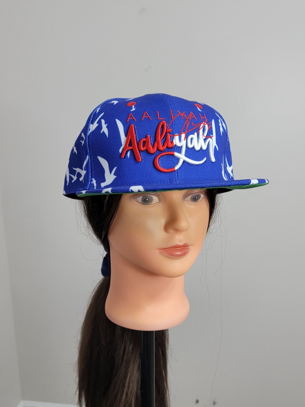 Size 7 3/8 Headgear Classics Aaliyah Blue White Fitted Hat Dove Cap HGC New